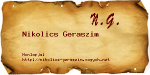 Nikolics Geraszim névjegykártya